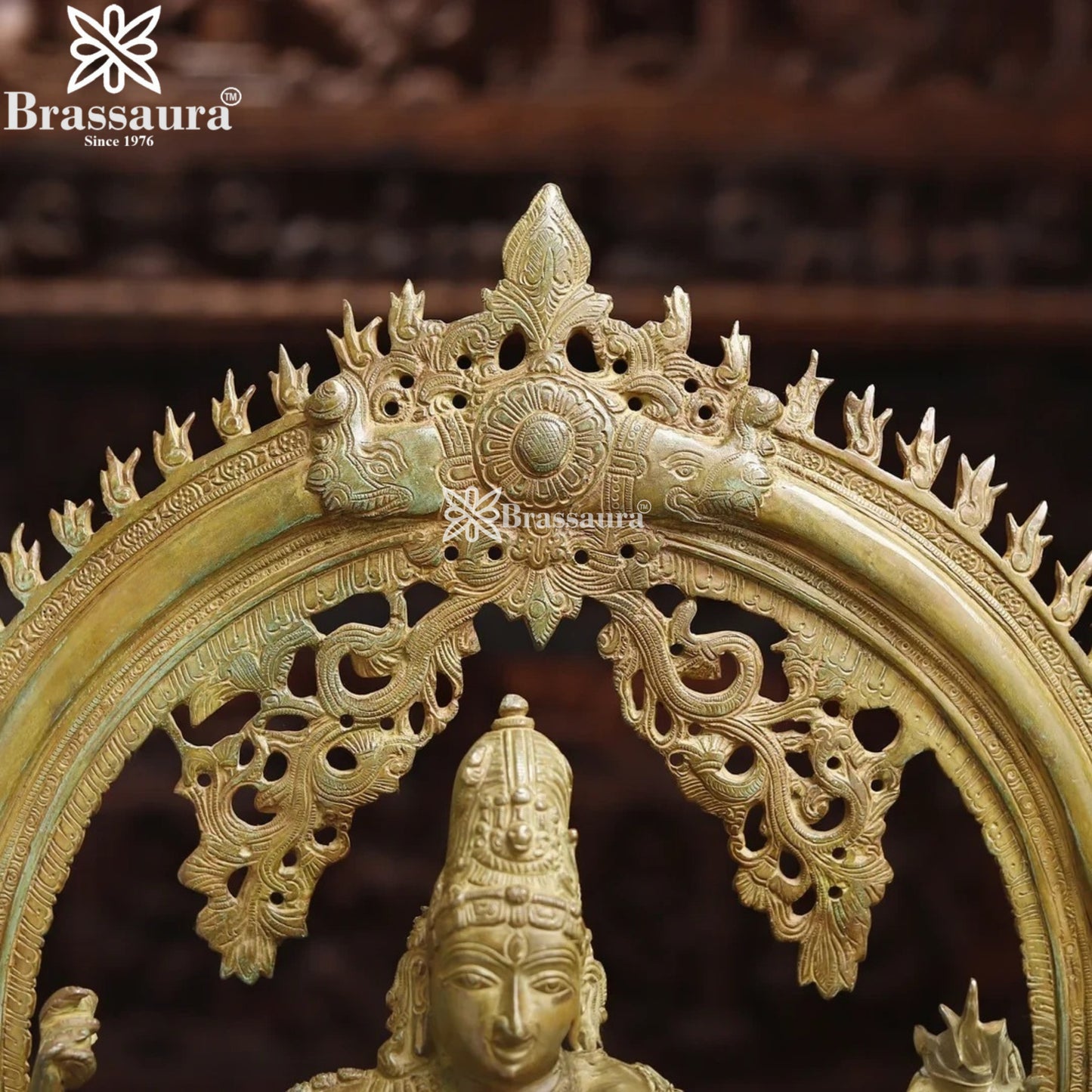 Brass Patina Dancing Natraj Statue Weight 16.16 Kg And Height 26 Inch