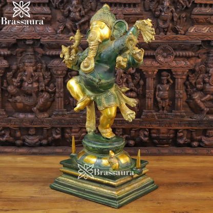 Brass Dancing Ganesha Weight 35.2 Kg & Height 30 Inch
