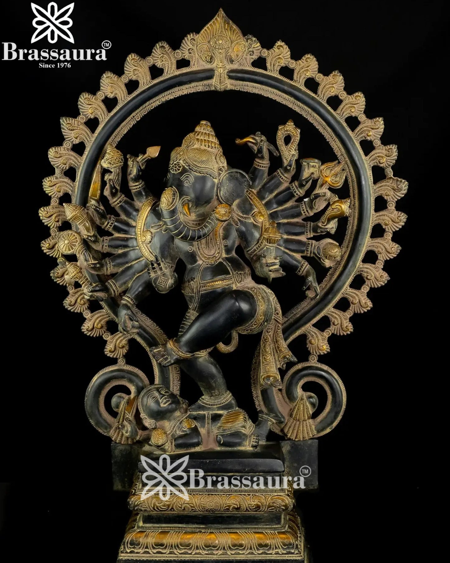 Brass Dancing Ganesha Statue Weight 22.4 Kg And Height 25.5 Inch