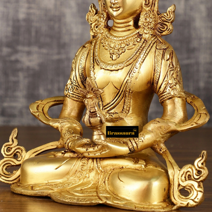 Brassaura™ Pure Brass Buddha in Amitabha Mudra – Height 12 Inches, Weight 3.7 Kgs