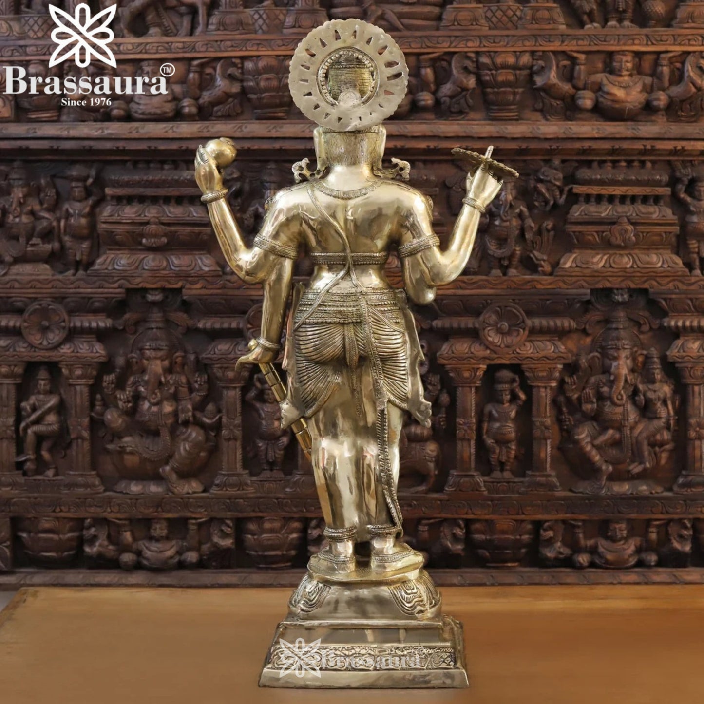 Brass Super fine Vishnu Statue Weight 32.8 Kg And Height 41.5 Inch