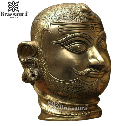 Brass Shiva Mukhlingam Statue Weight 2.3 Kg And Height 6 Inch