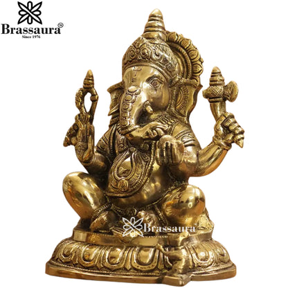 Brass Ganesha Statue Weight 5.7 Kg And Height 11 Inch