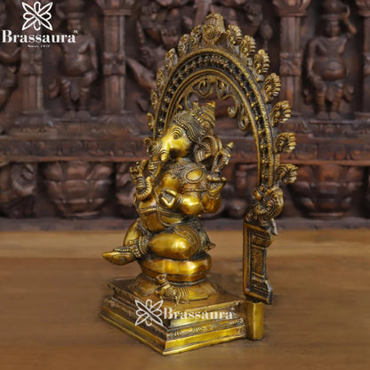 Brass Ring Ganesha Weight 8.58 Kg & Height 15 Inch