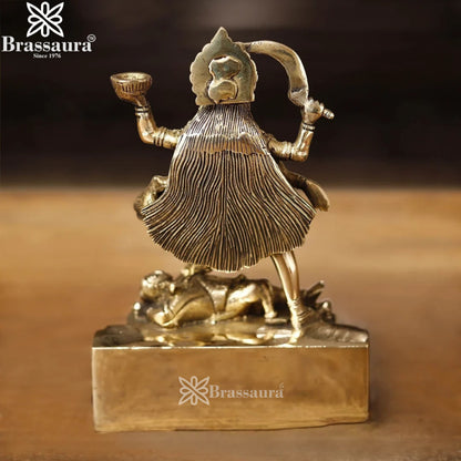 Brassaura™ Brass Kali Maa Murti – Height 9 Inches & Weight 2.27 Kgs | Spiritual Hindu Idol
