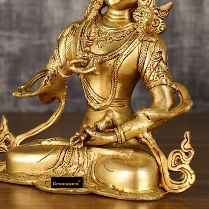 Brassaura™ Brass Vajrasattva Buddha Statue – Height 10.5 Inches, Weight 2.8 Kgs