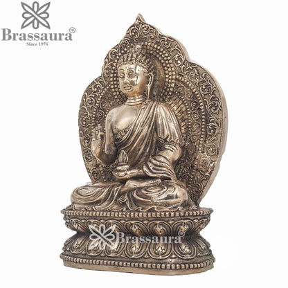 Brass Blessing Buddha Weight 4.7 kg & Height 10.5 Inch