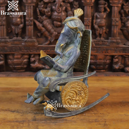 Brass Ganesha With Chair Weight 11.4 Kg & Height 16 Inch
