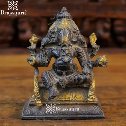 Brass Ganesha Weight 2.44 Kg & Height 7 Inch