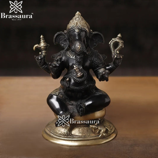 Brass Ganesha Weight 4.2 Kg & Height 9.5 Inch