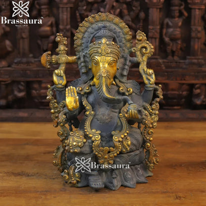 Brass Jewellery Ganesha Weight 12.9 Kg & Height 16 Inch