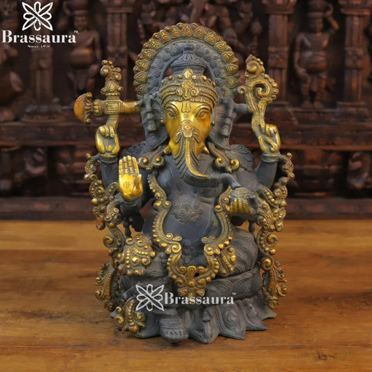 Brass Jewellery Ganesha Weight 12.9 Kg & Height 16 Inch