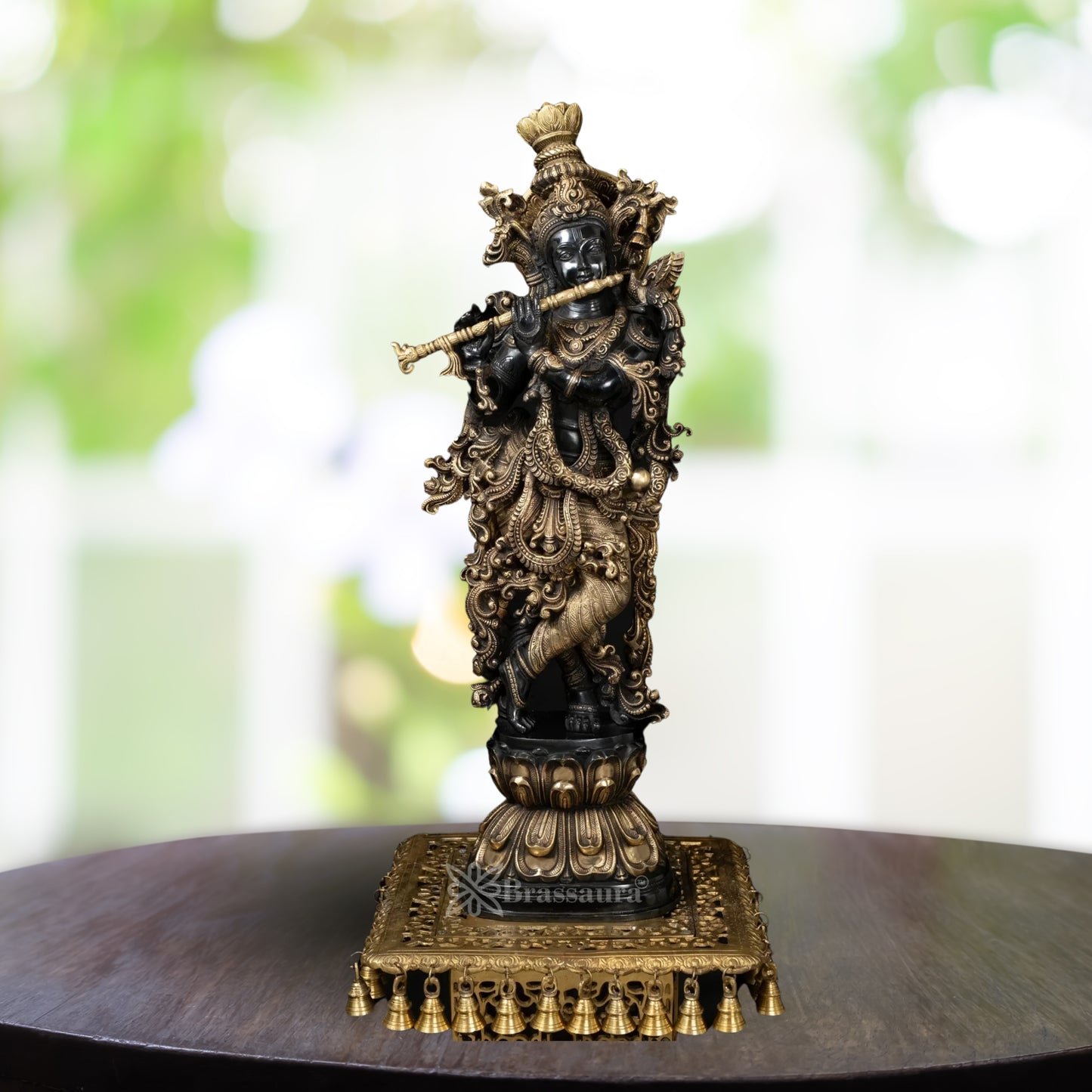 Brass Krishna Murti Weight 20.3 Kg And Height 29.5 Inch