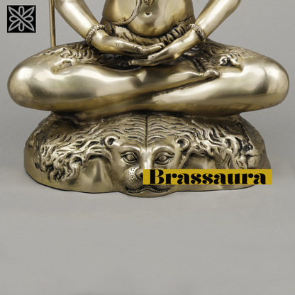 Brassaura™ Pure Brass Lord Shiva Idol – 23 Inch Height, 15.890 Kg Weight – Handcrafted Divine Statue