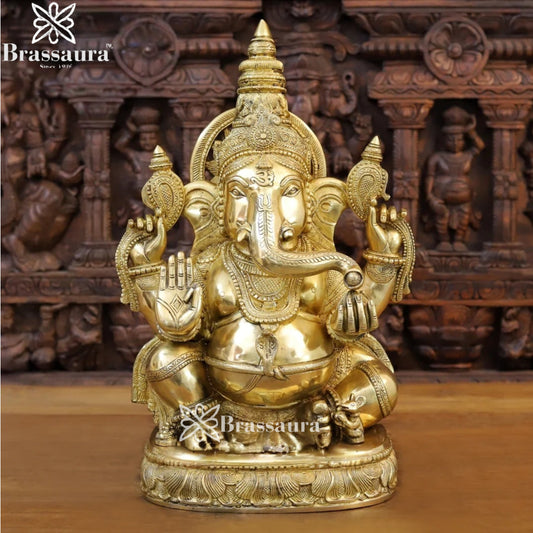 Brass Ganesha Weight 22.4 Kg & Height 20 Inch