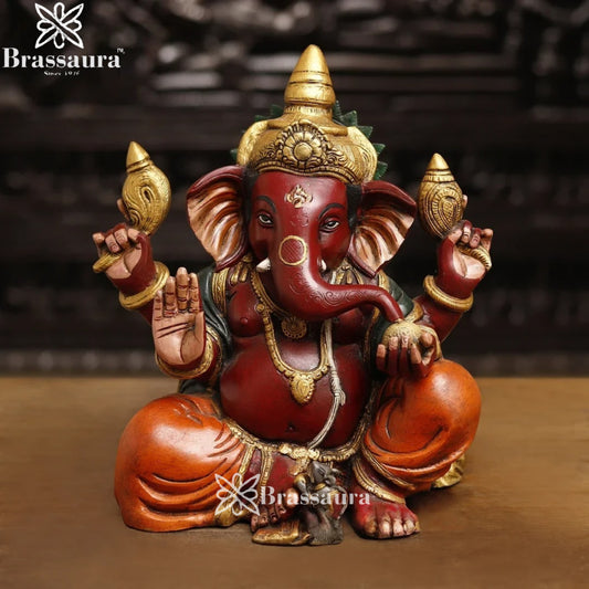 Brass Classic Ganesha Weight 11.4 Kg & Height 13 Inch