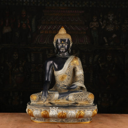 Brass Bhumisprasa Buddha Weight 23 kg & Height 22 Inch