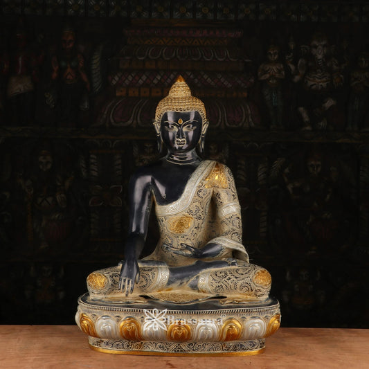 Brass Bhumisprasa Buddha Weight 23 kg & Height 22 Inch