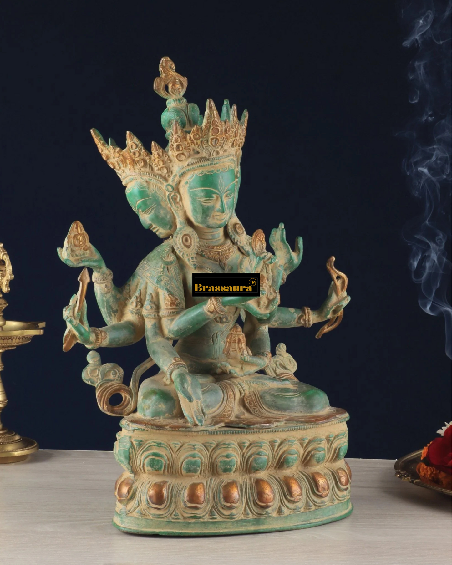 Brassaura™ Pure Brass Tara Idol – Height 13.5 Inches, Weight 5.8 Kgs