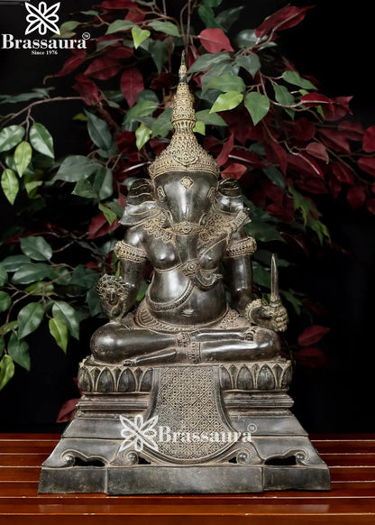 Bronze Ganesha Statue Weight 8.7 Kg And Height 23.5 Inch