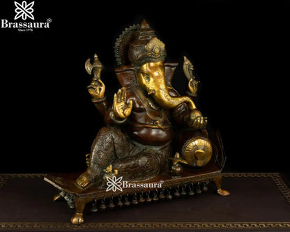Brass Ganesha Statue Weight 15 Kg And Height 16 Inch