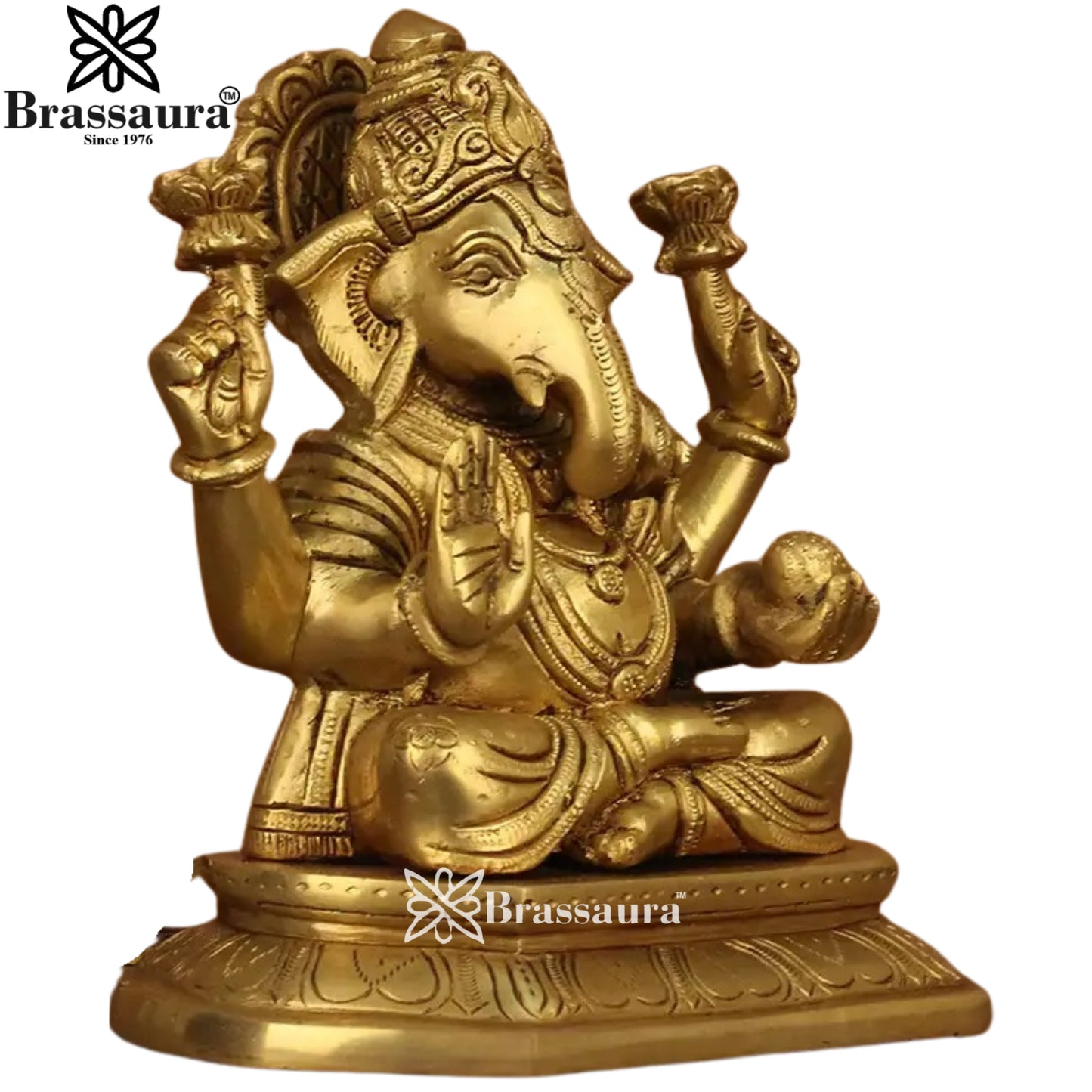 Brass Ganesha Statue Weight 4.36 Kg And Height 8 Inch