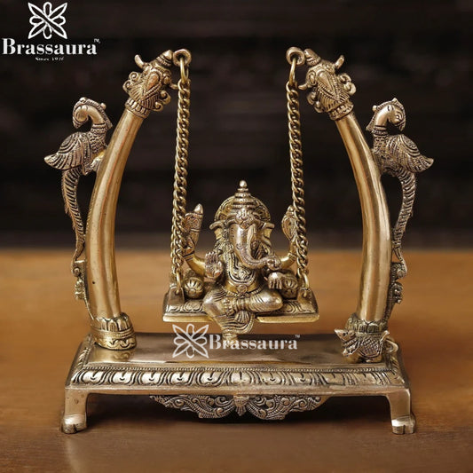 Brass Ganesha Jhula Weight 3.2 Kg & Height 10 Inch