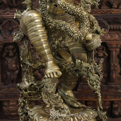Brass Krishna Murti Weight 73.24 Kg And Height 43 Inch