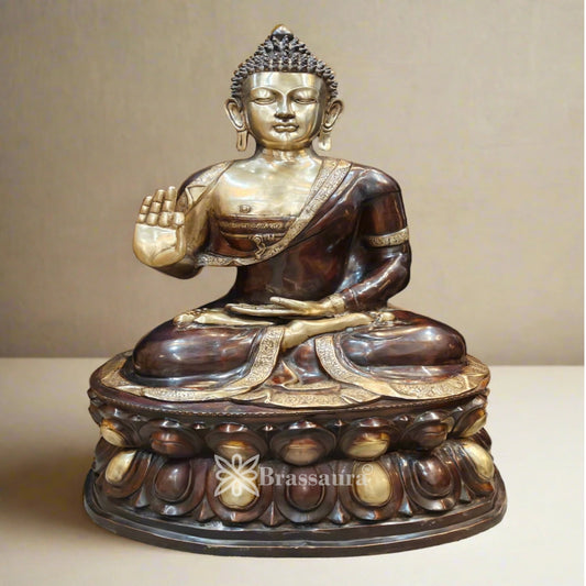 Brass Blessing Buddha Weight 92.5 kg & Height 47 Inch