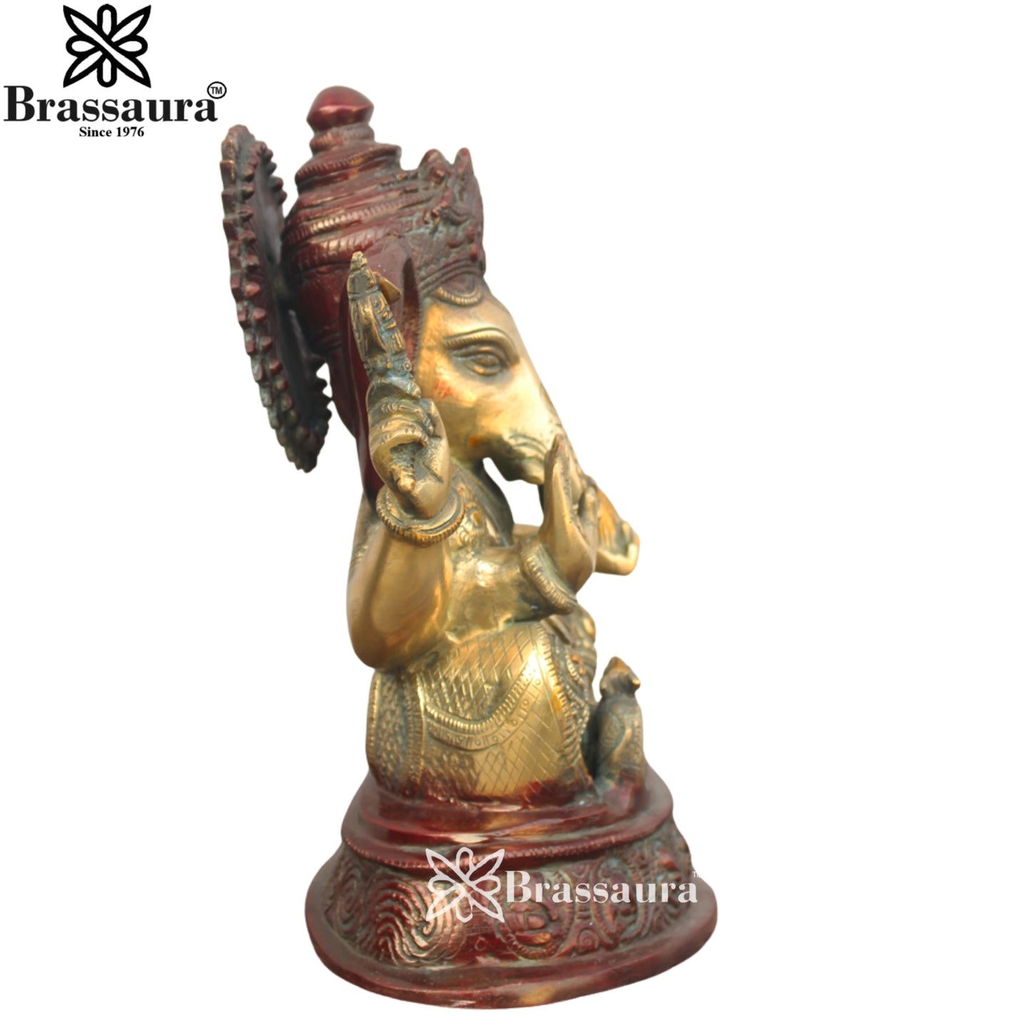 Brass Antique Ganesha Weight 6.8 Kg & Height 11 Inch