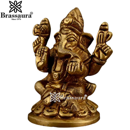 Brass Ganesha Statue Weight .077 Kg And Height 2.7 Inch