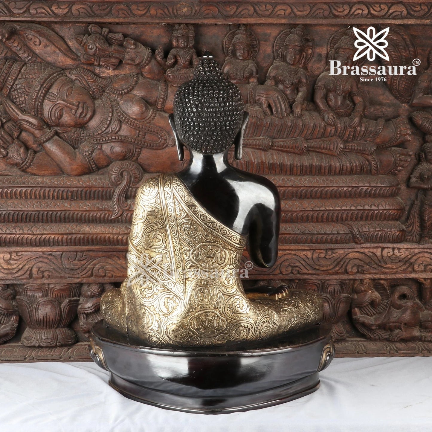 Brass Blessing Buddha Weight 21.9 kg & Height 22 Inch
