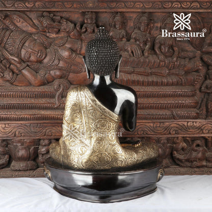 Brass Blessing Buddha Weight 21.9 kg & Height 22 Inch