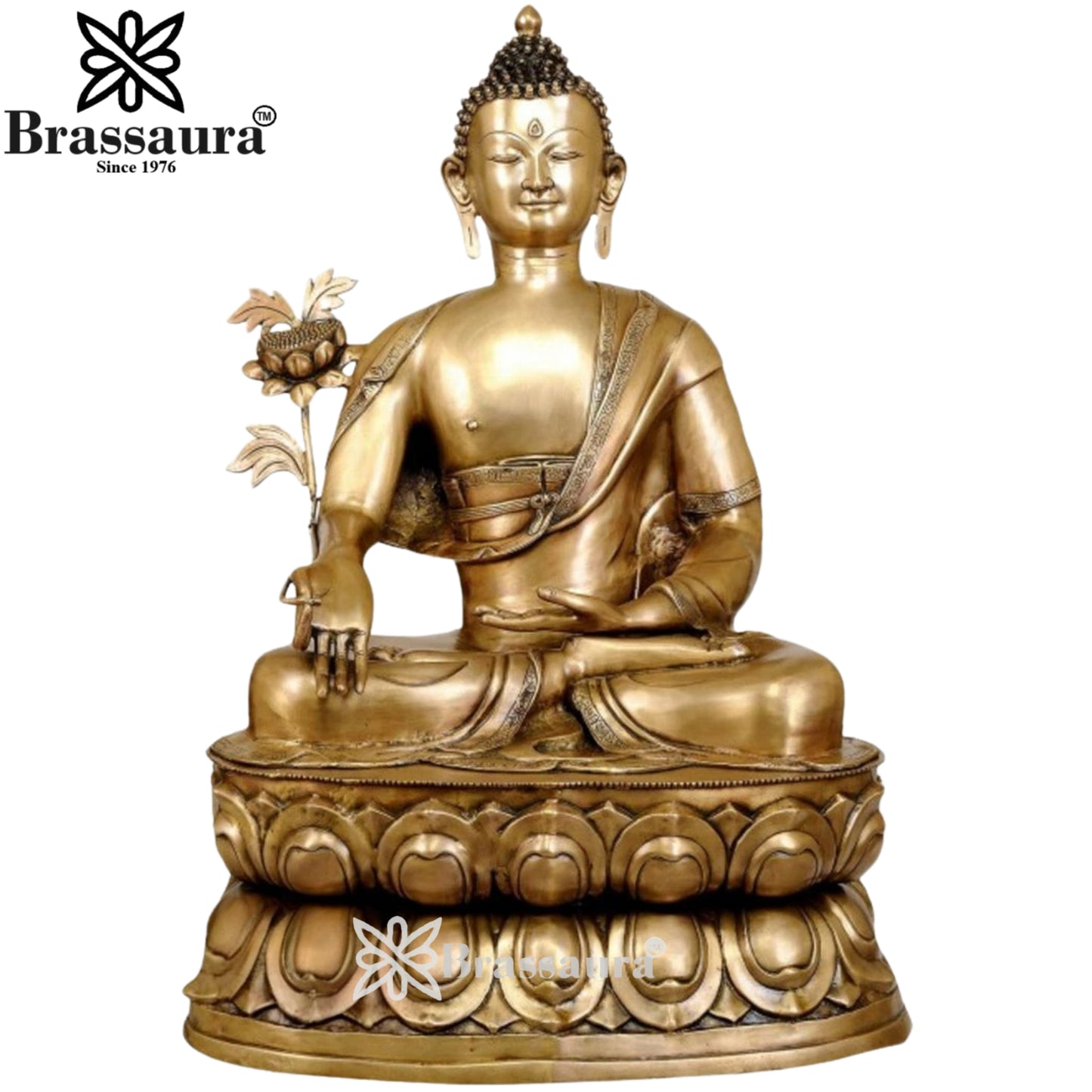 Brass Bhumisprasa Weight Buddha  49 kg & Height 32.4 Inch