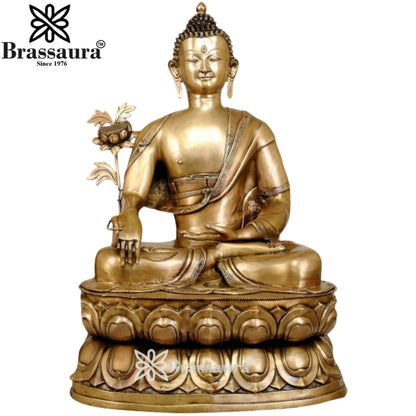 Brass Bhumisprasa Weight Buddha  49 kg & Height 32.4 Inch