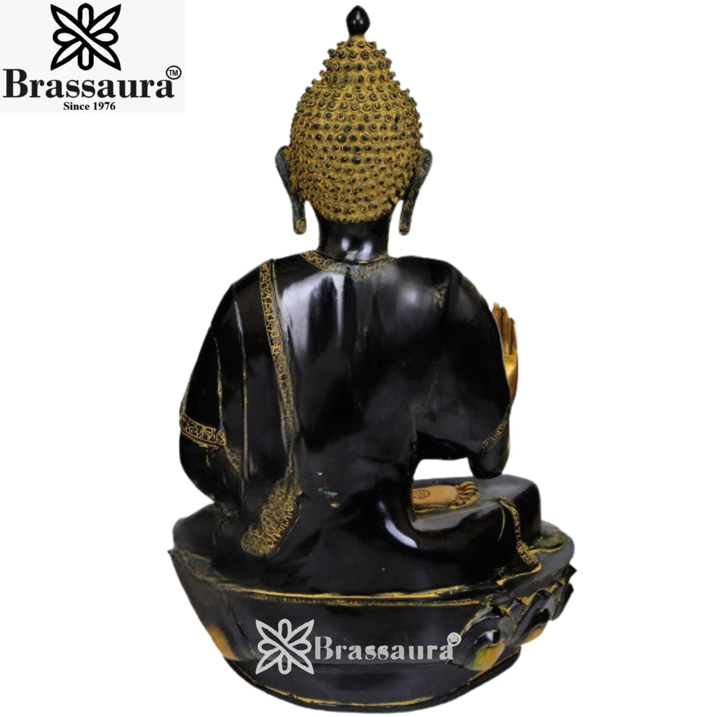 Brass Blessing Black Buddha  Weight 42 Kg & Height 36 Inch
