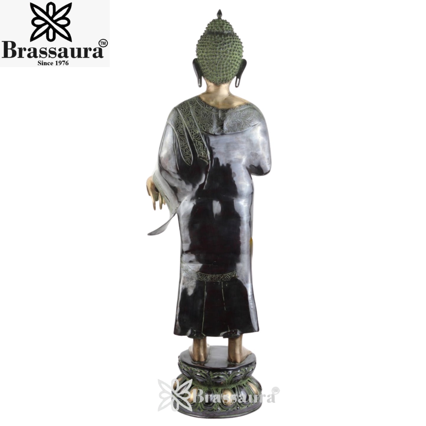 Brass Blessing Standing Buddha Weight 34 Kg & Height 50 Inch