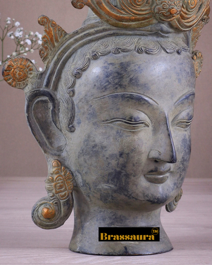 Brassaura™ Pure Brass Tara Statue – Height 12 Inches, Weight 4 Kgs