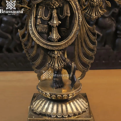 Brass Krishna Murti Weight 34.76 Kg And Height 37.5 Inch