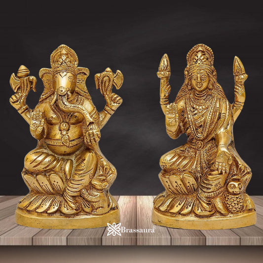 Brass Classic Lakshmi Ganesh Weight 2 Kg & Height 5.8 Inch