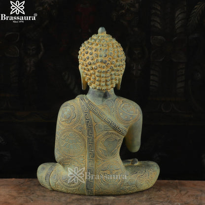 Brass Blessing Buddha Weight 5.6 kg & Height 13 Inch