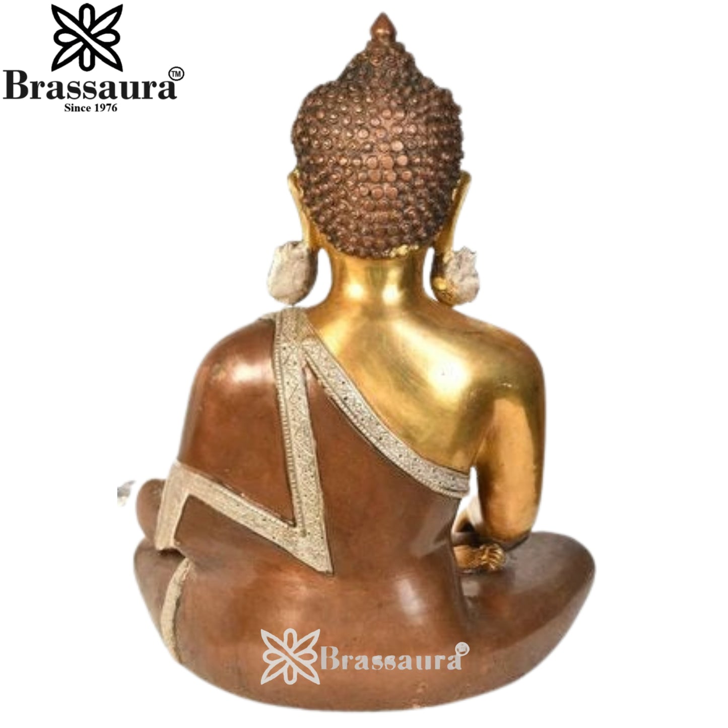 Brass Bhumisprasa Buddha Weight 10.5 kg & Height 16 Inch