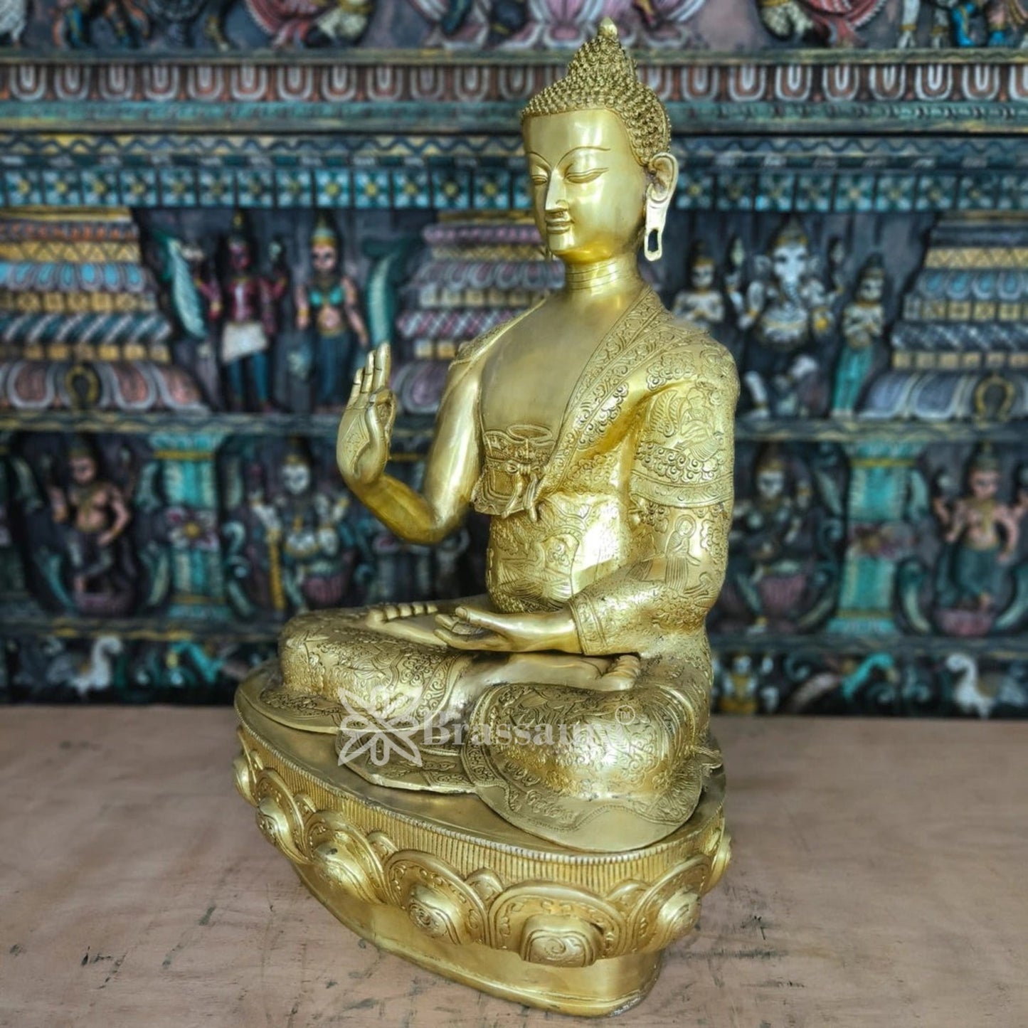 Brass Blessing Buddha Weight 48 kg & Height 33 Inch