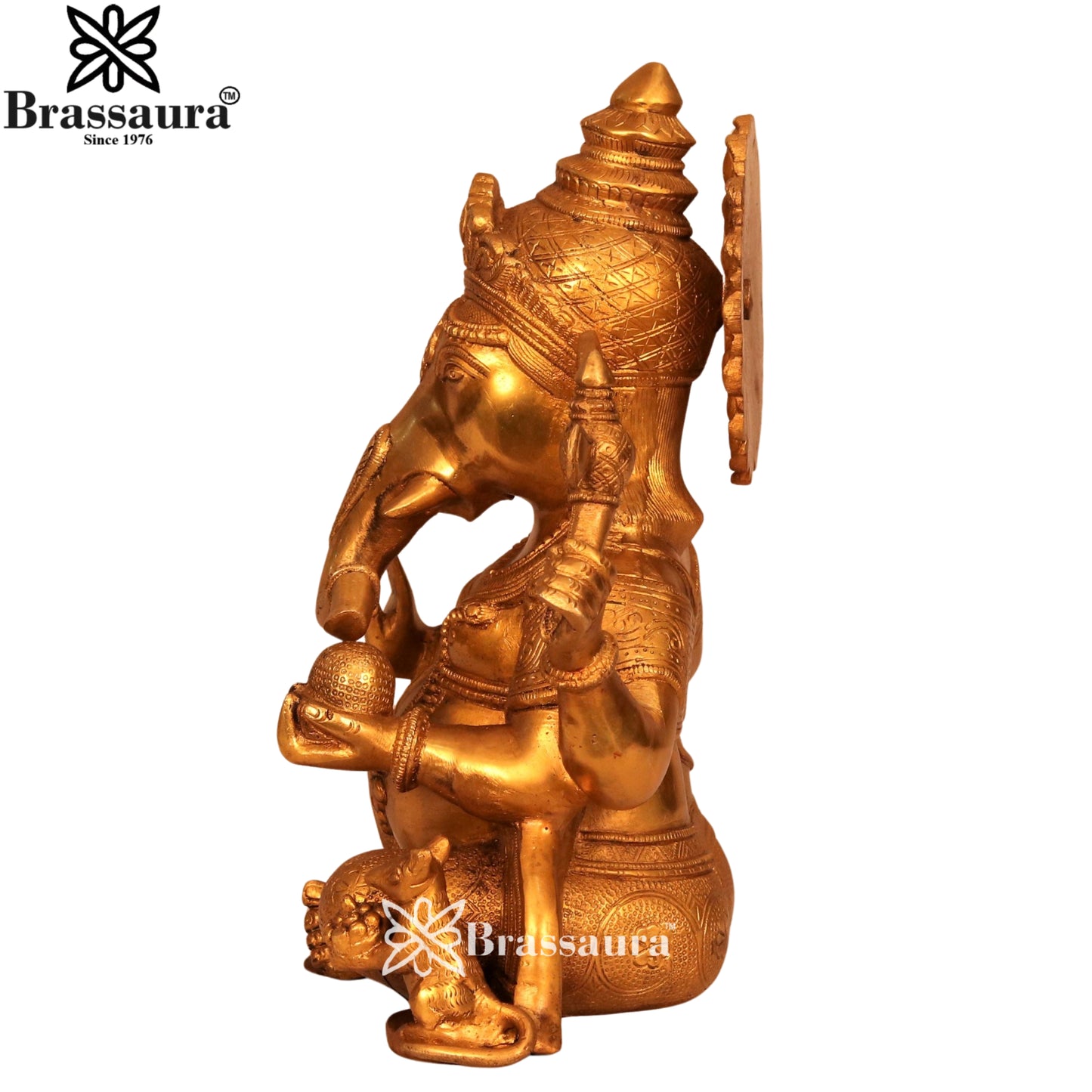 Brass Ganesha Statue Weight 9.5 Kg & Height 12.5 Inch