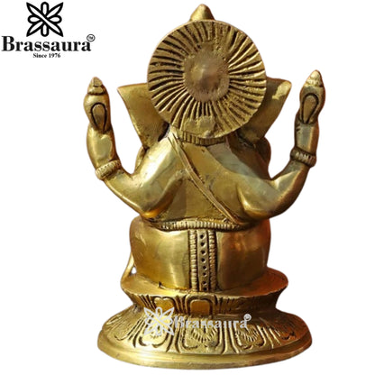 Brass Ganesha Statue Weight .39 Kg And Height 3.9 Inch