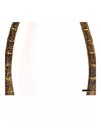 Brassaura™ Krishna Leela Arch with Bell and Shiva on Top – Height 44.09 inches | Weight 29.35 kgs