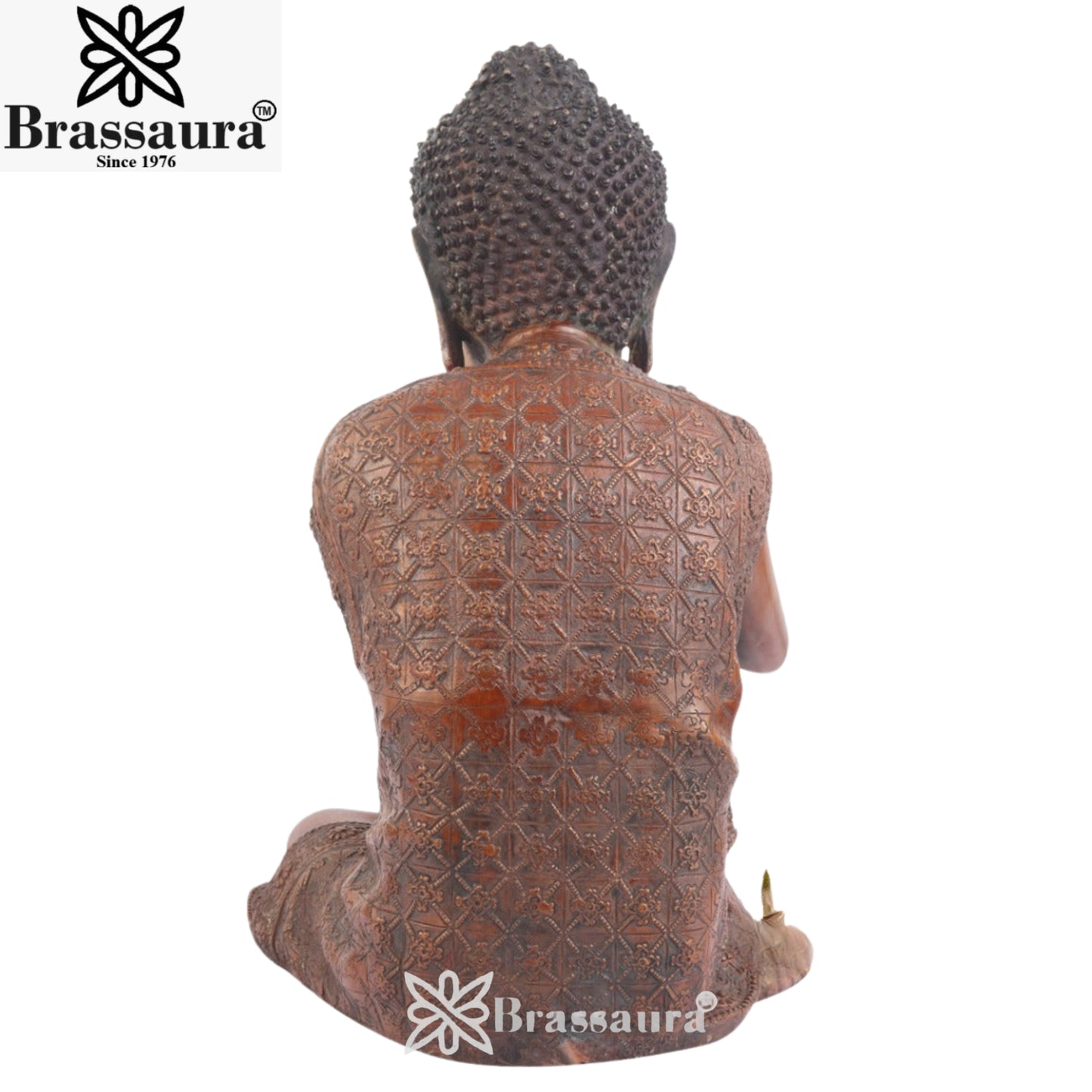 Brass Buddha Weight 14 Kg & Height 18 Inch