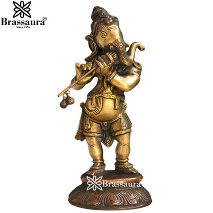 Brass Music Ganesha Statue Weight 9 Kg And Height 5 Inch