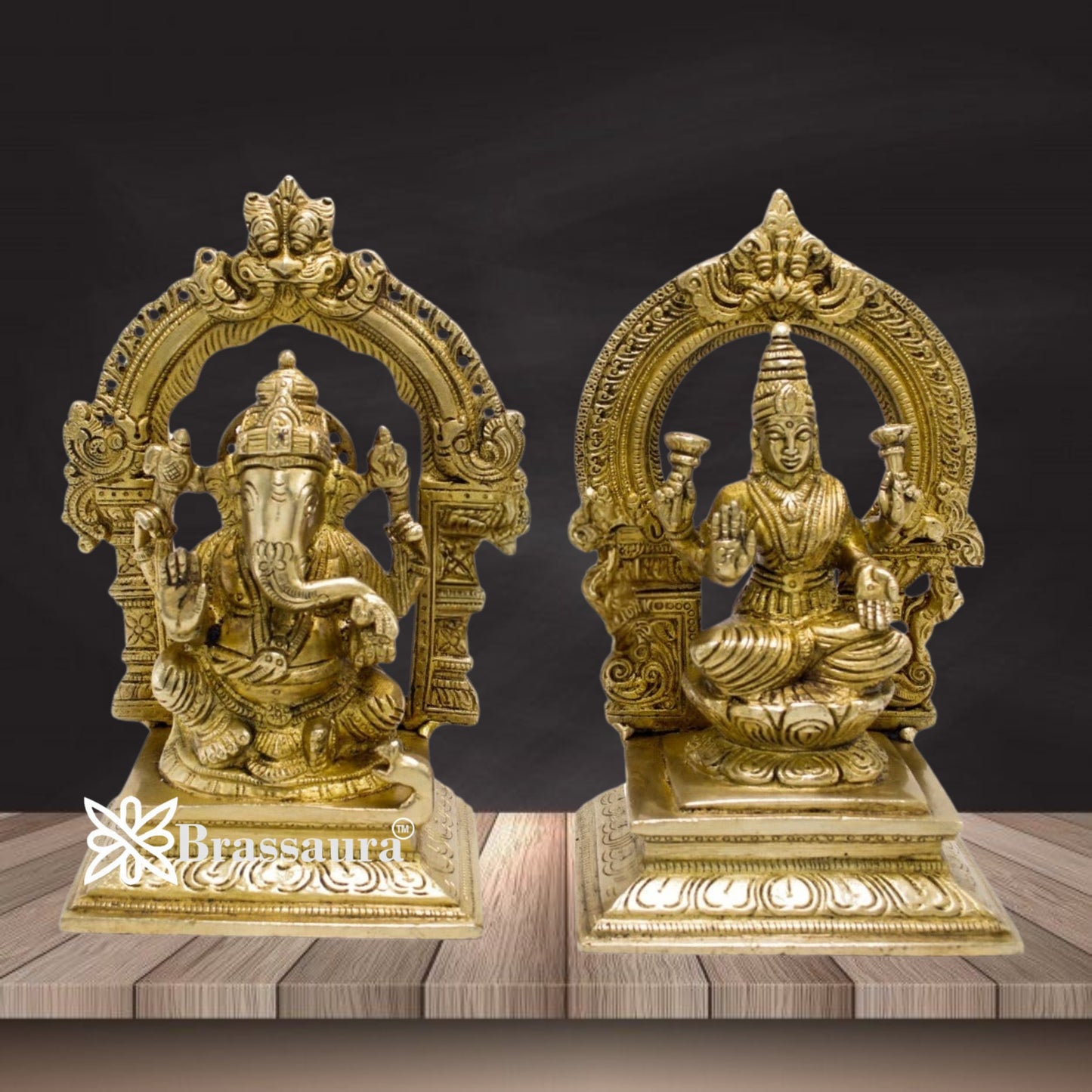 Brass Classic Lakshmi Ganesh Weight 3 kg & Height 7 Inch