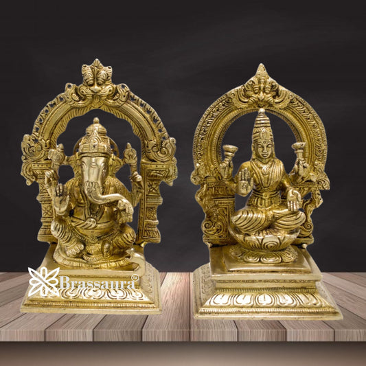 Brass Classic Lakshmi Ganesh Weight 3 kg & Height 7 Inch